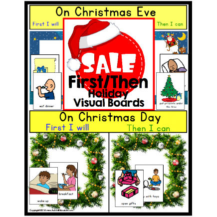 Autism First/Then Visual Board for CHRISTMAS